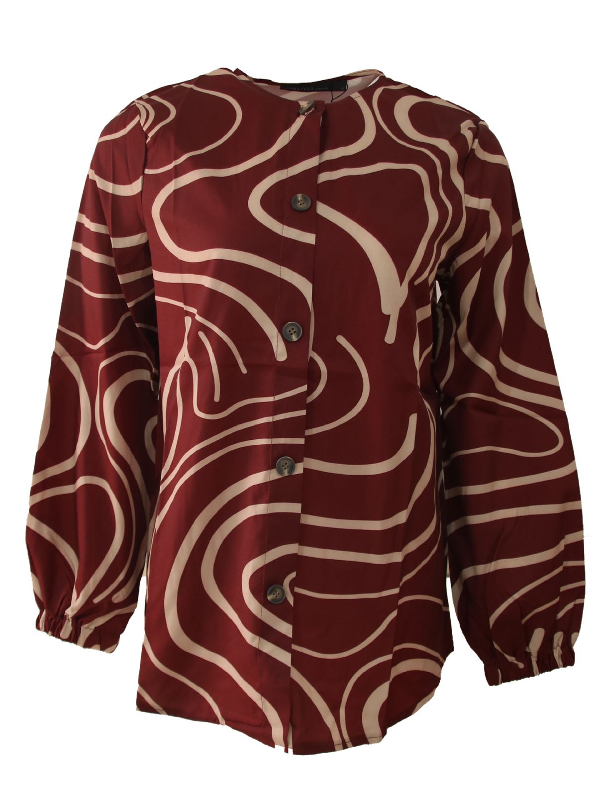 Women Tops Women Muslim Floral Shirt Robe Fashion Puff Sleeve_ecoleips.com