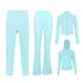 Women's Clothing Women's Short Hooded Jacket Four Piece Set With Flared Pants And Cropped Pants Slim Fit Elastic Sportswear_ecoleips.com