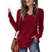 Autumn/Winter Solid Color Knit Sweater With V-Neck And Long Sleeves For Women_ecoleips.com