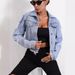 Women’s Clothing Casual loose ripped long sleeved short denim jacket_ecoleips.com