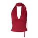 Women's Clothing 2025 Winter New Fashion Sexy Deep V Backless Slim Fit Solid Color Tie-Up Tank Top Wholesale_ecoleips.com