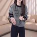 Elegant Gray Women's Sweatshirt Jacket, New Autumn 2025 Model, Plus-size, Loose-fitting, Slimming Top_ecoleips.com