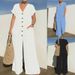 Flowy Batwing Sleeve Jumpsuit For Women | V-Neck Wide-Leg Romper, Casual Loungewear & Daytime Chic Relaxed Batwing Sleeves & V-Neck_ecoleips.com