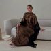 Modest Abaya Dress Elegant Foil-Printed Long Sleeve Robe Dress – Glamorous Pullover Gown For Special Occasions_ecoleips.com
