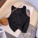 Women's Clothing Hollow Sleeveless Camisole For Women To Wear As Outerwear In Summer Suits Ice Silk Outerwear Bottoming Shirt _ecoleips.com