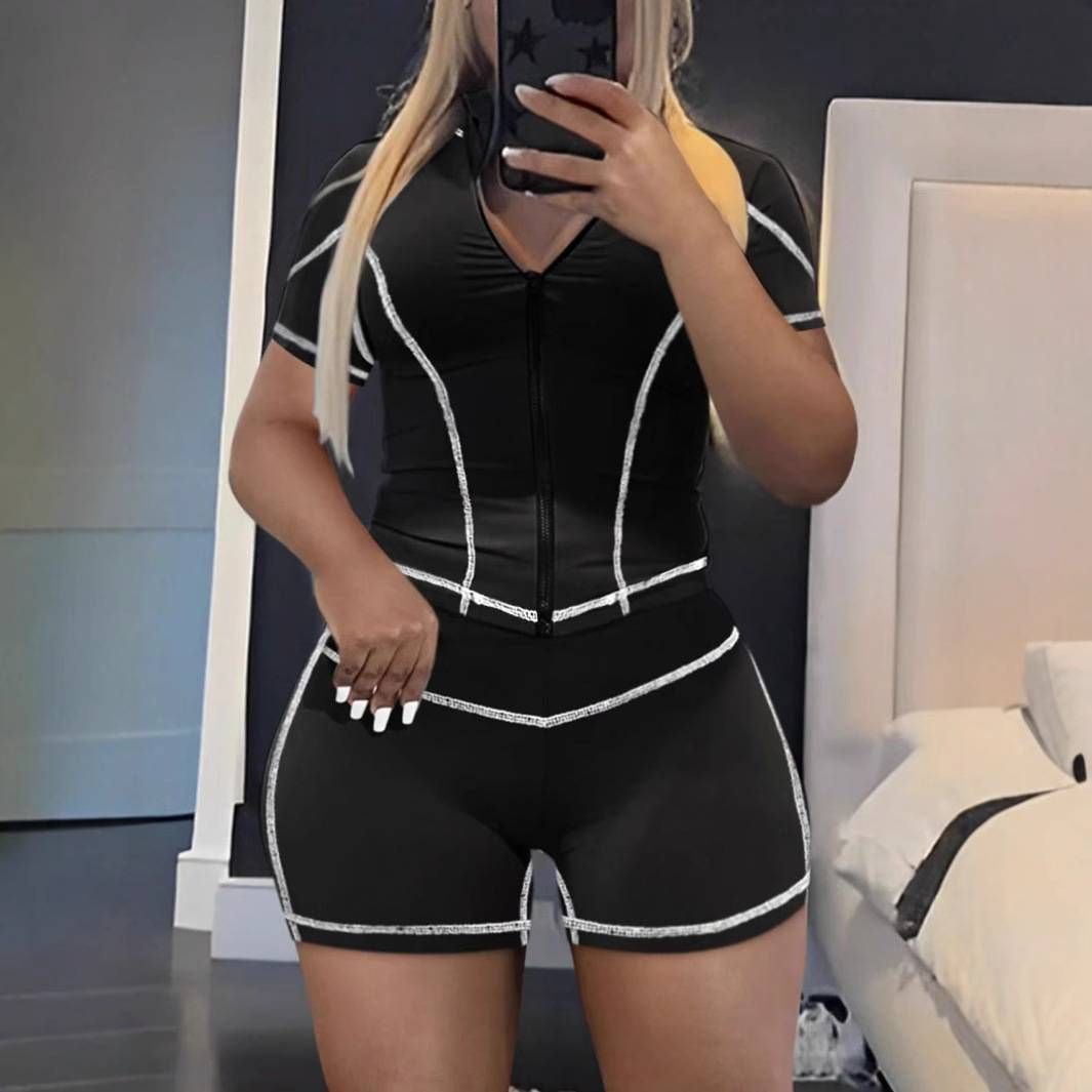Women's Clothing Fashion Elegant Yoga Slim Shorts Suit_ecoleips.com