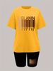 Women’s 2 Piece Outfit Set – Oversized Graphic T-Shirt And Biker Shorts Matching Set, Casual Summer Lounge Tracksuit For Daily Wear O-897_ecoleips.com