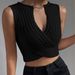 Women's Clothing Slim Fitting And Versatile Chain Decorated Design Cross Knit Sweater Bottoming Shirt_ecoleips.com