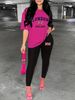Women's Casual Fashion LONDON Pattern Printed Loose T-shirt+cropped Pants Two-piece Home Sportswear Daily Wear-375_ecoleips.com