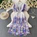 Women's Clothing American Court Style Long Dress Lace Print Round Neck Casual Elegant Fashion Hollowed Out High End Vacation Bridal Gown_ecoleips.com
