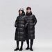 Black Gold Long & Short Down Jacket For Men & Women, Fashionable Hooded Winter Coat, Ultra-Warm Loose Fit Parka With 600 Fill Power, Waterproof_ecoleips.com