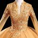 Women's Clothing Solo Performance Costume V Neck New Color Yarn Vocal Music Art Examination Puffy Skirt Host Dress Female Retro_ecoleips.com