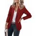 Single-Button Blazer For Women - Fall Office Casual Jacket With Notch Lapel & Functional Pockets, Stretch Polyester Blend In 10 Colors_ecoleips.com