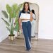 Women's Clothing Colorblock Contrast Two Piece Women's Sportswear Short Top + Wide Leg Pants Set_ecoleips.com
