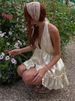 Tossy Satin Fashion V-Neck Mini Dress Women's Ruffled Backless Summer 2025 Nightwear Party Dress Evening Female Bandage Dress_ecoleips.com