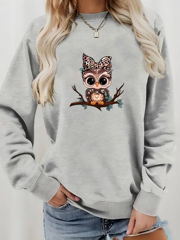 Cute Animal Print Cotton Sweatshirt For Girls - Soft Round Neck Pullover With Cartoon Panda Graphic, Oversized Streetwear Spring Fashion Top_ecoleips.com