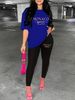 Women's Casual Loose And Fashionable MONACO Pattern Print Loose T-shirt+cropped Pants Two-piece Home Sportswear Daily Wear-232_ecoleips.com