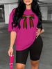 Summer Women's Casual And Fashionable Bee Bow Printed Round Neck Loose T-shirt+shorts Two-piece Sportswear Suitable For Daily Wear-26_ecoleips.com