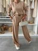 Women's Clothing High-Waisted Slim Straight Leg Pants Casual Flowy Suit Autumn/Winter Regular Fit_ecoleips.com