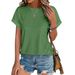 Women's Clothing Spring And Summer New Solid Color Round Neck Loose Short Sleeved T Shirt Tops Women's Spot_ecoleips.com