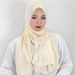 Muslim Accessories"Elegant Jacquard Chiffon Hijab Scarf – Striped & Solid Color Headwrap For Women, Lightweight & Breathable"_ecoleips.com