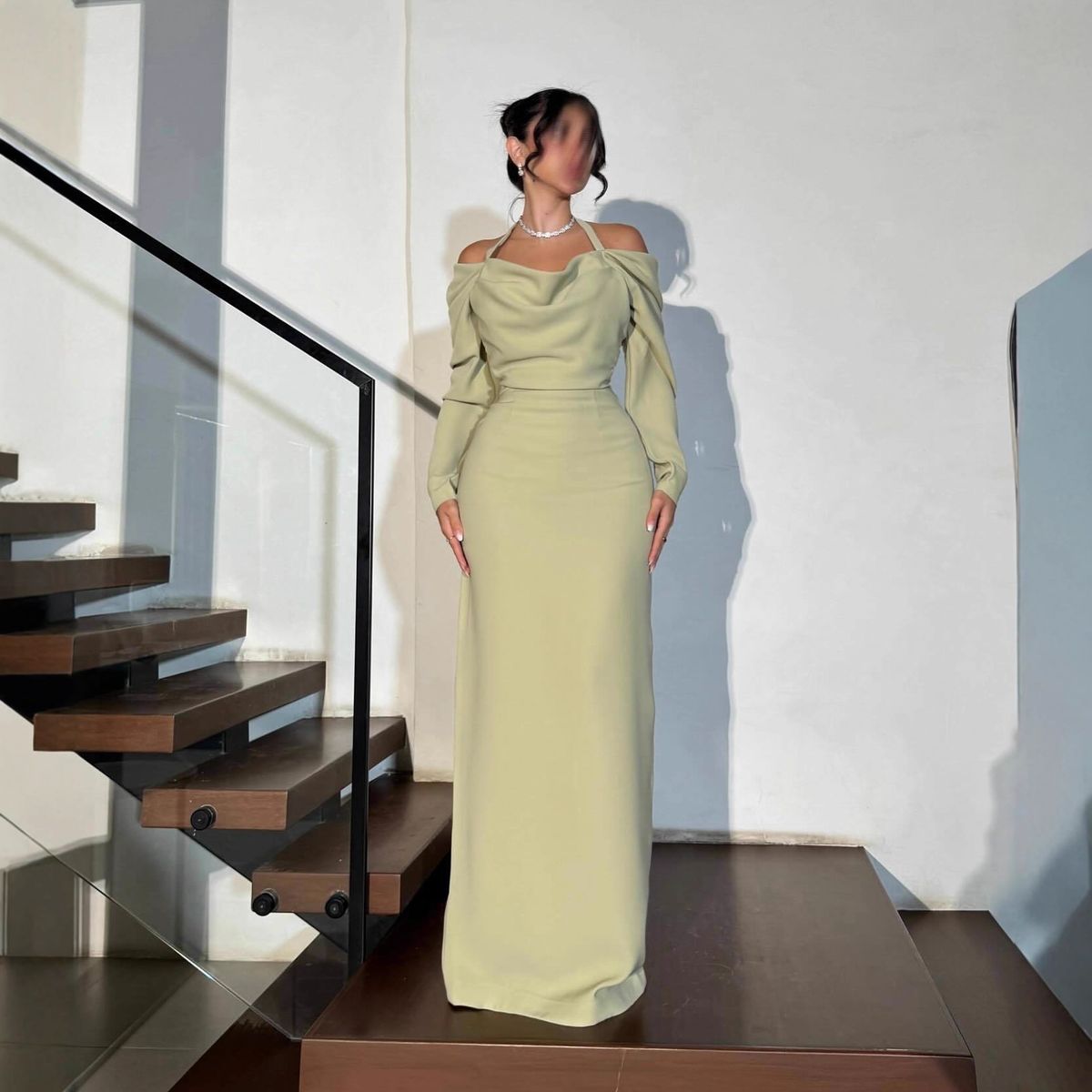 Women's Elegant Sexy Bodycon Dress off Shoulder Halter Neck Tie Long Sleeve Spring Summer Ball Gown_ecoleips.com