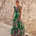 Women's Floral Print One Piece Swimsuit With Umbrella Skirt Tight Fitting_ecoleips.com