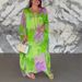 New Batwing Sleeves Loose Party Dress Ladies Elegant O-neck Swing Beach Dress 2026 Vintage Pattern Printed Vacation Long Dress_ecoleips.com