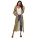 Elegant Mohair Blend Long Cardigan For Women - V-Neck Open Front, Side Slits & Large Pockets, Oversized A-Line Coat In Multiple Colors_ecoleips.com