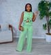 2025 NewEuropean And American Casual Fashion Sleeveless Solid Color Hollow Two Piece Suit_ecoleips.com
