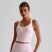 Solid Color Sports Tank Top Women Fitness Bra TightsCross Back Gym Clothe Underwear Yoga Vest High Impact Shockproof Chest Pad_ecoleips.com