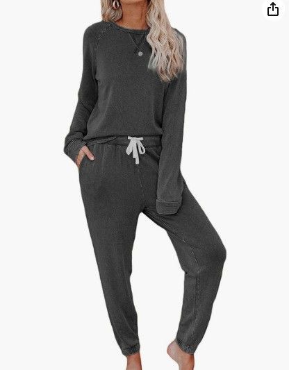 Women's Casual Two Piece Loungewear Set Long Sleeved T-Shirt And Pants For Fall Winter_ecoleips.com