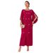 Women's Clothing Rose Red One Shoulder Mid Sleeve Long Dress_ecoleips.com