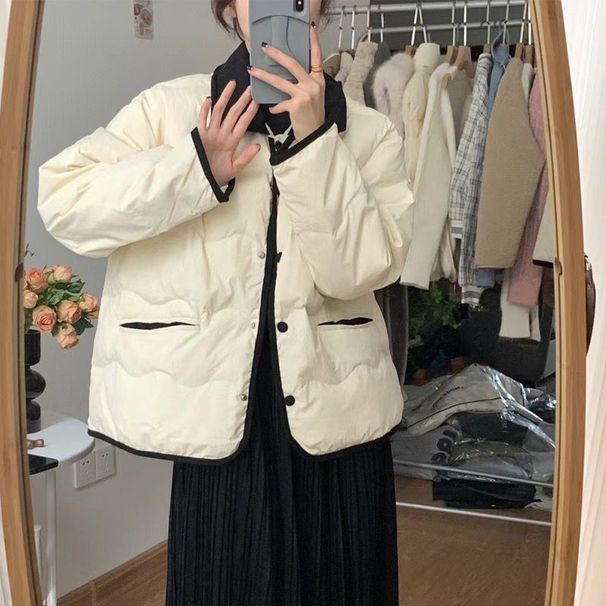 Cotton Short Lightweight Jacket Winter Coat Parkas Chaqueta Mujer Lapel Top Roupas Femininas Women Streetwear Puffer_ecoleips.com