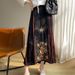 Heavy Embroidery New Chinese-style National-style Women's High-waisted A-line Mid-length Satin Jacquard Horsehair Skirt_ecoleips.com
