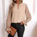 Women's Fashionable Casual Long Sleeve Shirt Spring Autumn Flared Pearl Detail_ecoleips.com
