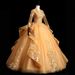 Women's Clothing Solo Performance Costume V Neck New Color Yarn Vocal Music Art Examination Puffy Skirt Host Dress Female Retro_ecoleips.com