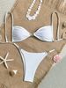 Women's Sexy Thin Rope Shoulder Strap Bikini Triangle Cup Swimwear for Beach Hot Springs Trending New_ecoleips.com