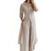 Women's Clothing New Products Summer And Autumn Urban Elegant Cotton And Linen Slim Waist Long Shirt Wide Leg Pants Suit_ecoleips.com
