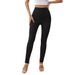 Voya Women's European And American Clothing 2026 New High-waisted Elastic Solid Color Slim-fit Sports Leggings Base Layer Pants Casual Long Pants_ecoleips.com