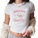 Independent Site Cross-border Best-selling Women's Clothing: Round-neck Printed Slim-fit T-shirt, Sweet And_ecoleips.com