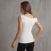 Women's Sleeveless Asymmetrical Hollow out T-Shirt off Shoulder Pleated Solid Color Top_ecoleips.com