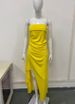 Women's Clothing Sexy Dress Tube Top Backless Solid Color High Slit Long Dress_ecoleips.com