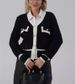 Knit Cardigan With Pearl Buttons – V-Neck Long Sleeve Open Front Sweater For Women (White/Black/Red/Pink, S-XL)_ecoleips.com