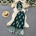 Women's Clothing Women's Resort Style Printed Halter Neck Dress Casual High Waisted Wide Leg Pants Two Piece Set Summer Sophisticated Look Sleeveless_ecoleips.com