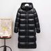 Women's Clothing New Winter Style Black And Gold Down Jacket, Short And Long, Thickened, Hooded, Simple, Unisex, Couple's Glossy Coat, Trendy._ecoleips.com