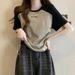 Plus-size Drawstring Niche Short-sleeve T-shirt For Women, 2025 Summer New Style, Loose And Slimming Design, Short_ecoleips.com