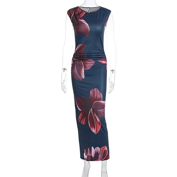Trendy New Arrival Sleeveless Printed Bodycon Dress Elegant Temperament Slim Hip Wrap Dress For Women Fashion Clothing_ecoleips.com