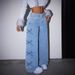 Trendy High-Waisted Butterfly Print Flared Jeans For Women - Comfortable Cotton Blend Denim Pants With Vintage Floral Design_ecoleips.com