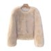 Women’s Faux Fox Fur Short Coat – Winter Trendy Cropped Jacket | Plush & Warm Outerwear For Casual & Dressy Outfits_ecoleips.com